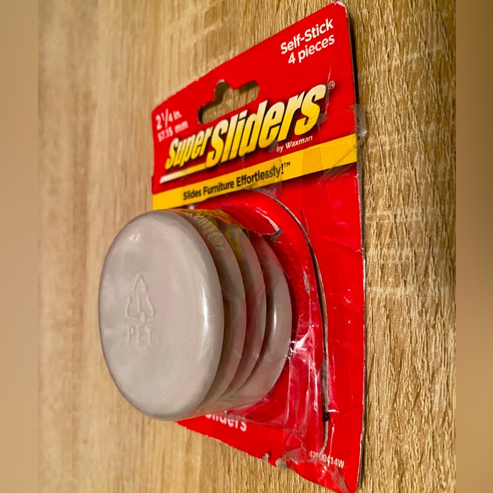 Waxman 4pk 4 Self-Stick 2-1/4” 1pk of 4 Furniture Sliders - Open Box Excellent C